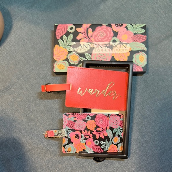 Floral Canyon Moon Card Luggage Tag Set nwt - Picture 4 of 5
